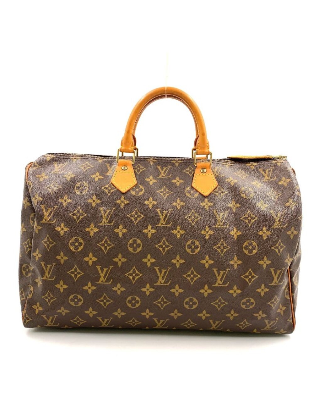 Louis Vuitton Speedy 40 Monogram Leather Brown Light Handbag Gold